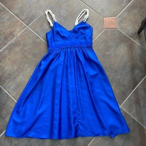 Banana Republic royal blue nautical silk dress size 4